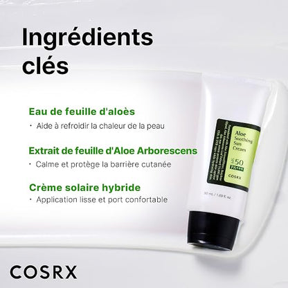 كريم كوزريكس الملطف بالصبار للوقاية من الشمس، بمعامل حماية SPF 50+ PA+++ – 50 مل