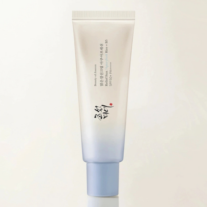 Beauty of Joseon Relief Sun Aqua-Fresh Rice + B5 50ml sunscreen tube, full front packshot, light clean background