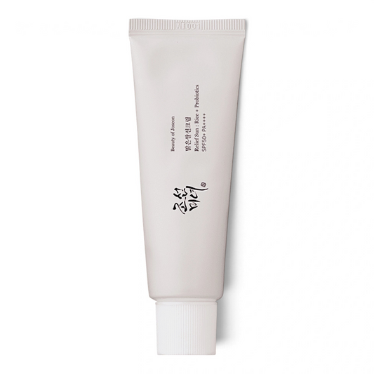Beauty of Joseon Relief Sun: Rice + Probiotics SPF50+ PA++++ 50ml tube, clean front packshot on white background