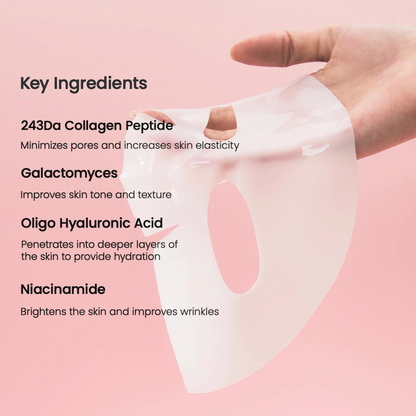 Biodance Bio-Collagen Real Deep Mask 34g translucent hydrogel sheet mask held up in hand showing its texture