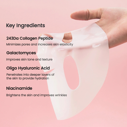 Biodance Bio-Collagen Real Deep Mask 34g translucent hydrogel sheet mask held up in hand showing its texture