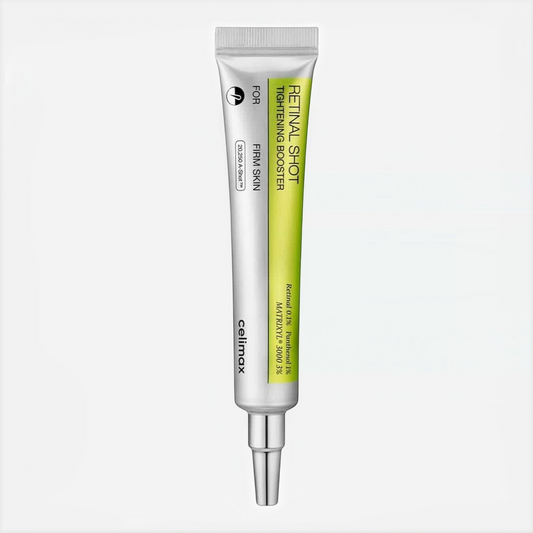 celimax Vita A Retinal Shot Tightening Booster 15ml - silver squeeze tube with lime-green label, full front packshot on white